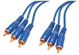 Шнур 3х3 RCA 3m синий Gold Rexant