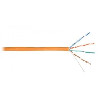 Кабель NIKOLAN U/UTP 4 пары, Кат.5e, внутренний LSZH Hr(B)-HFLTx,24 AWG, оранжевый 305м