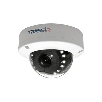 Trassir TR-D3111IR1 (2.8). Телекамера IP 1.3 Мп купольная вандалоустойчивая; 1/3'' CMOS; 1280х960 - 25 к/с; 2.8 мм; 0.005/0 Лк; ИК подсветка 15 м; Onvif; Poe.